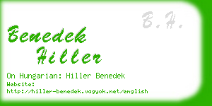 benedek hiller business card